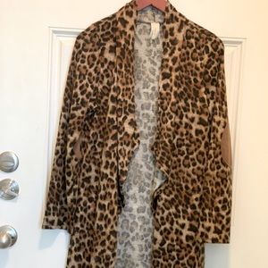 Leopard print kimono/long sweater
